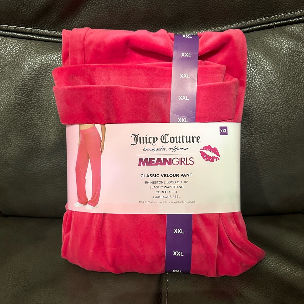 Juicy Couture Hot Pink Classic Velour Track Pants - Mean Girls